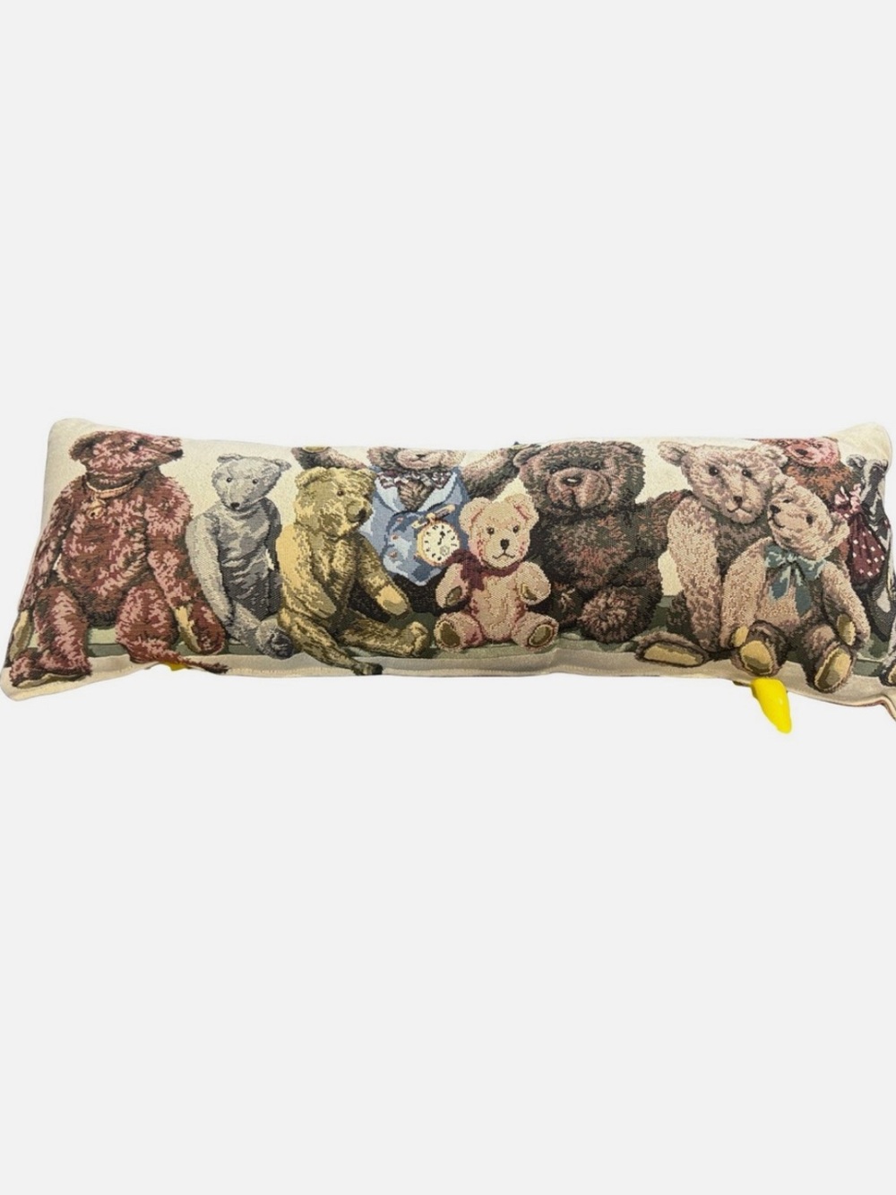 Vintage Teddy Bears Decorative Bolster Pillow - Multi 33”x13”